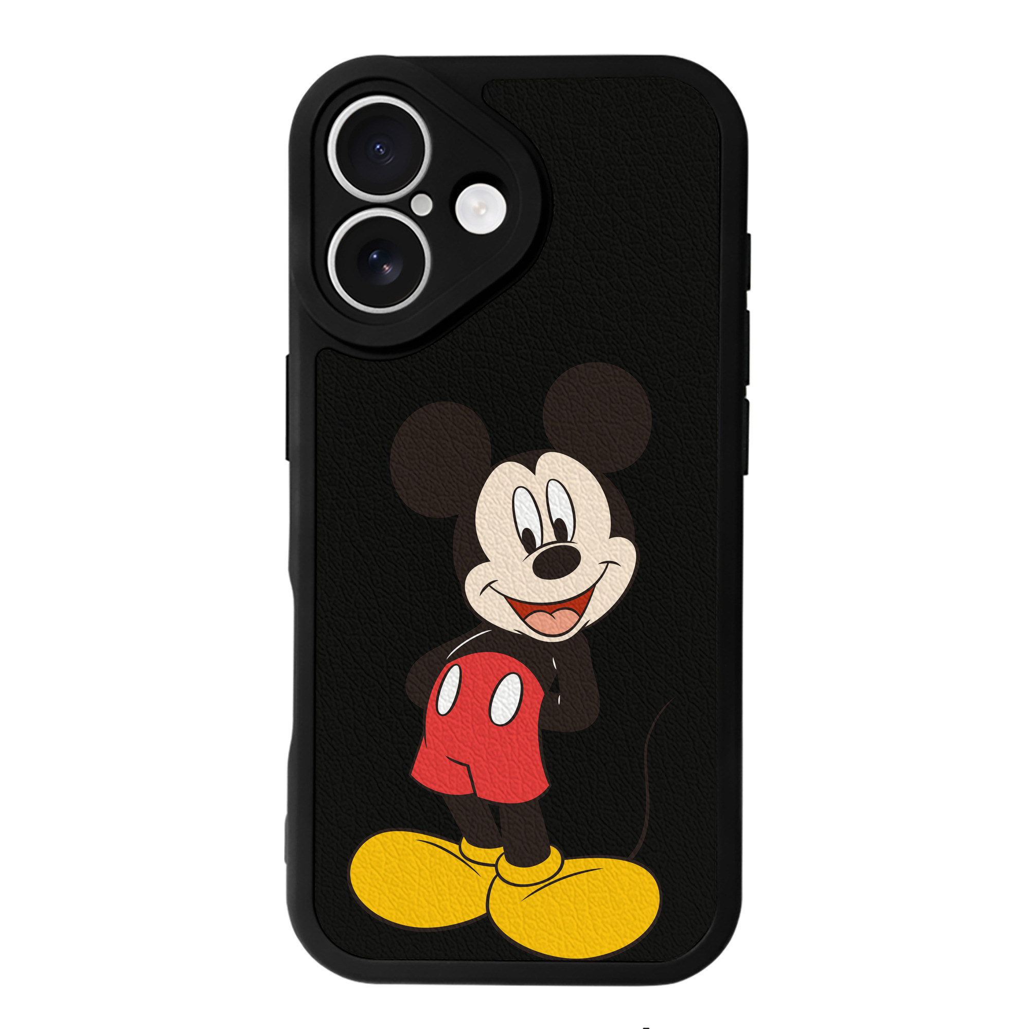 （画像用） ミッキーマウス Mickey Mouse 【iPhone 16シリーズ対応】シリコンスマホケース（レザー調） 材質：シリコン